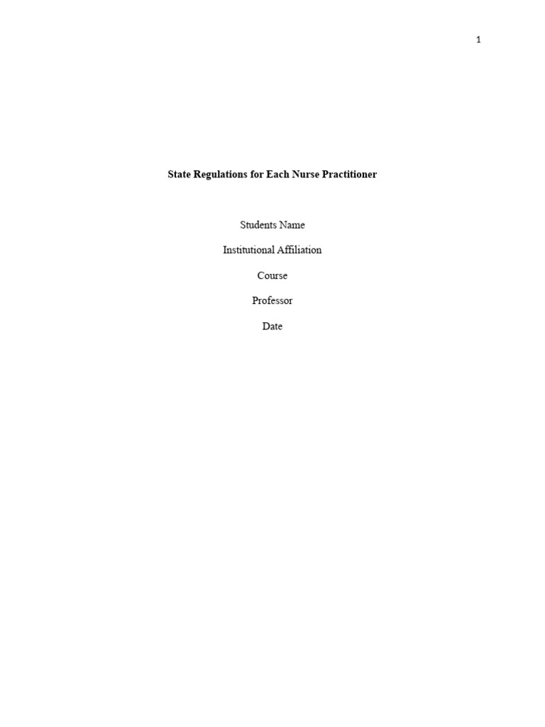 Final-State Regulations For Each Nurse Practitioner (1) - 13681772 | PDF