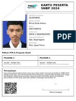 Kartu Peserta SNBP 2024: 424500845 Rhivo Duta Artino 0067406076 SMKN 2 Bojonegoro Kab. Bojonegoro Prov. Jawa Timur
