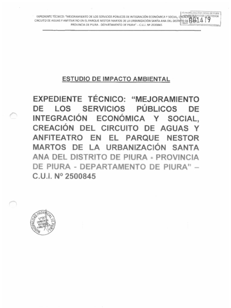 Estudio de Impacto Ambiental Del Parque de Las Aguas | PDF
