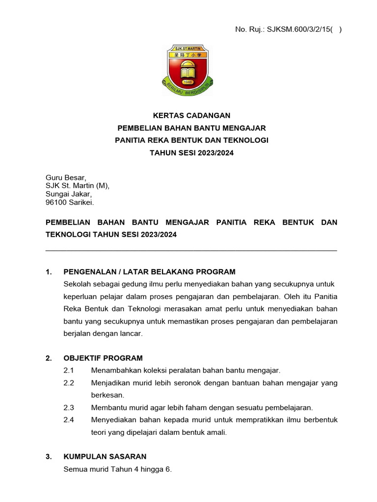 Kertas Cadangan Panitia RBT (BBM) | PDF