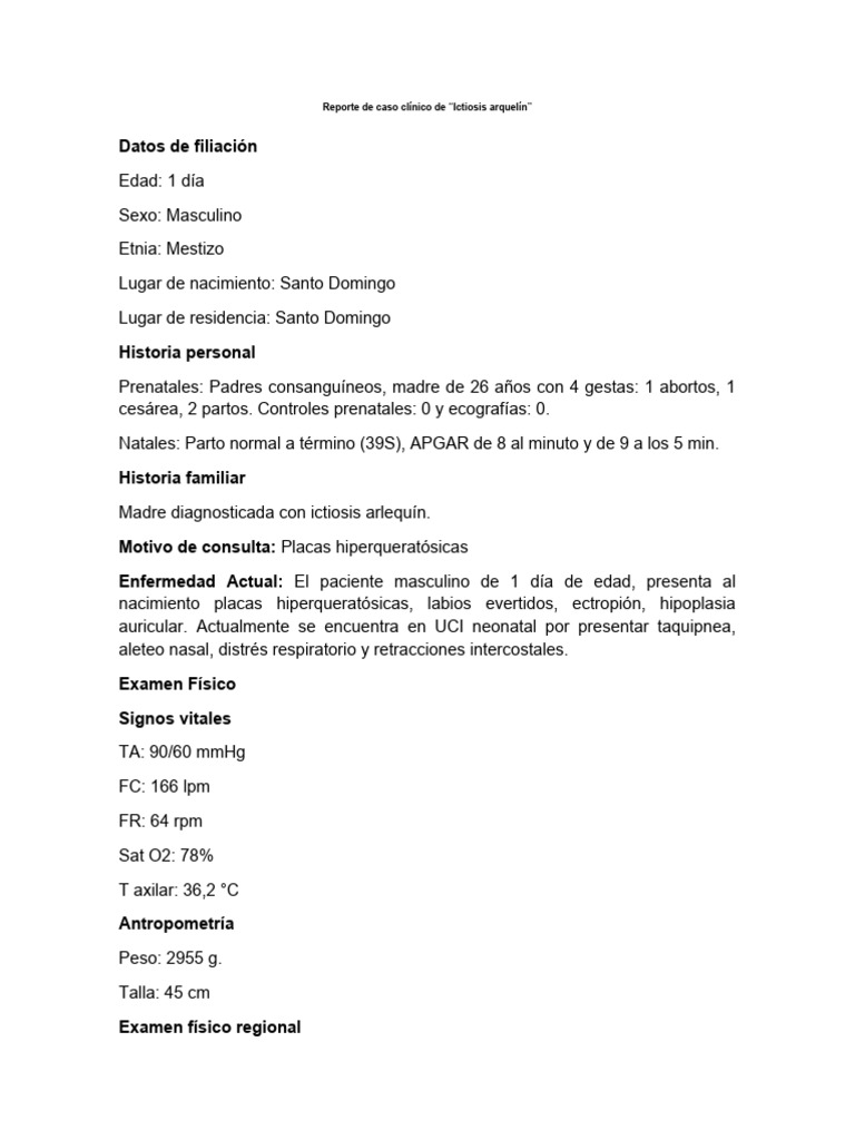 Ictiosis Arlequín PDF