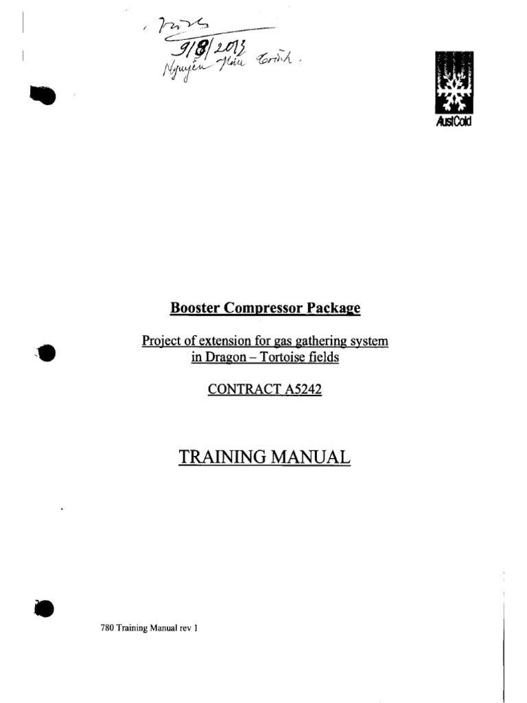 Training Manual Booster Compressor Housten | PDF