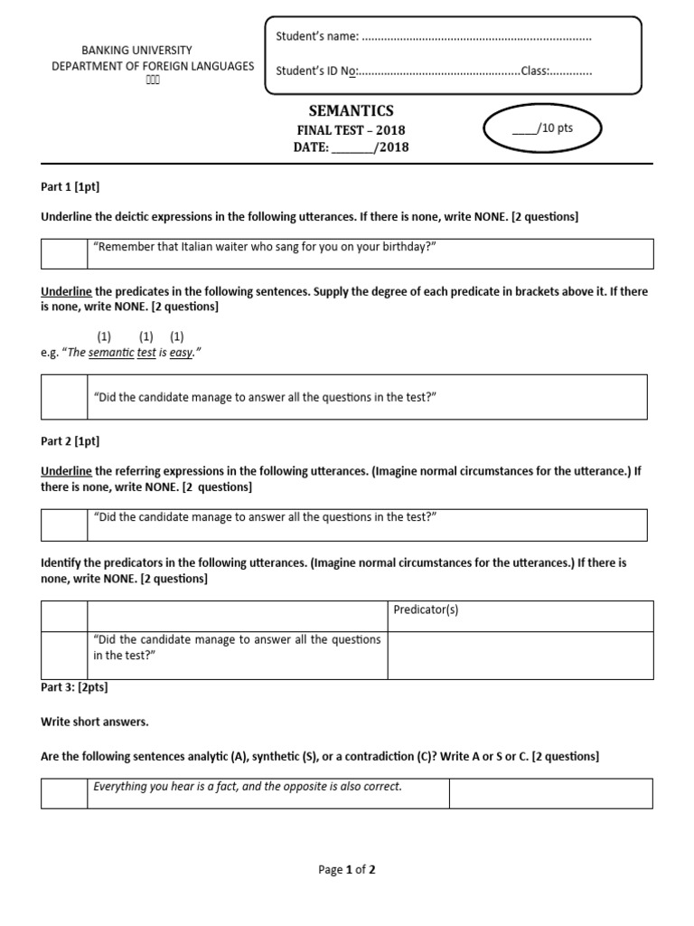Semantics Final Test Questions | PDF | Interpretation (Philosophy ...