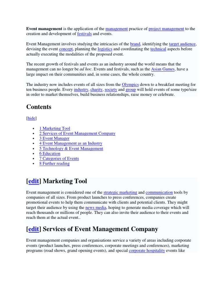 Event Management Overview and Practices | PDF | Business | Communication