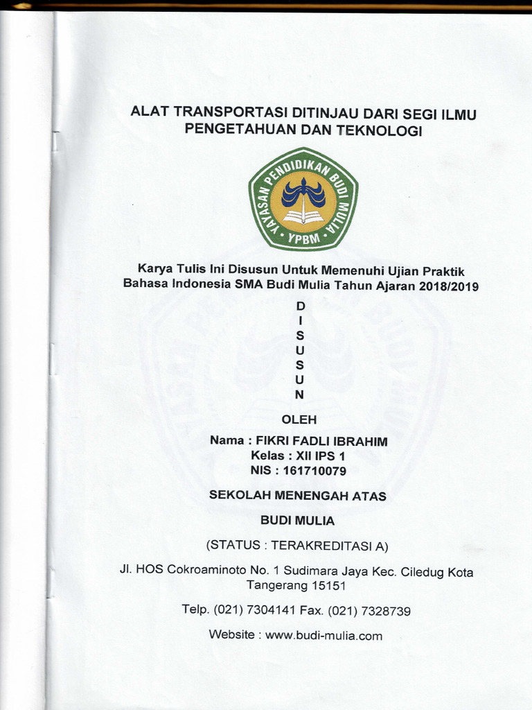 Referensi Contoh Karya Tulis | PDF