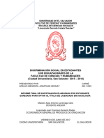 Universidad de El Salvador Facultad de Ciencias Y Humanidades Escuela de Ciencias Sociales "Licenciado Gerardo Iraheta Rosales"