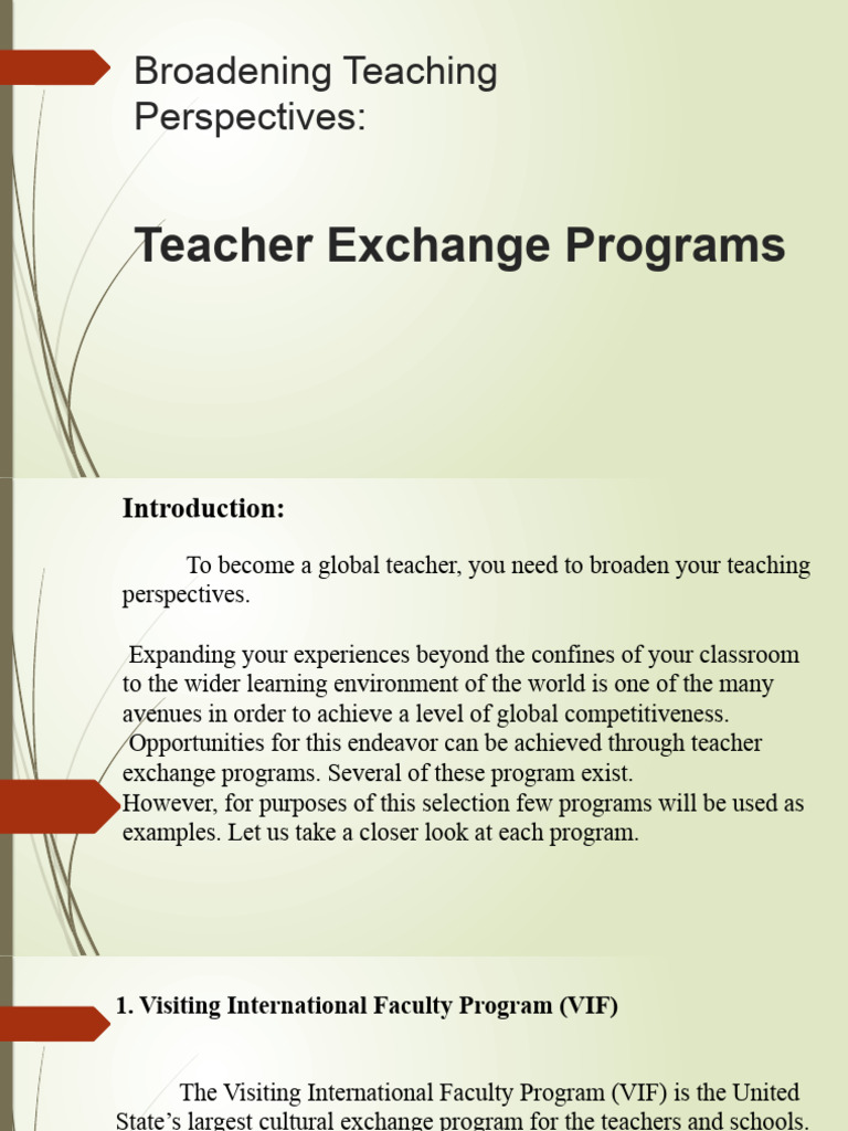 Teacher Exchange Programs for Global Competence | PDF | Social Science