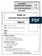 Maths Year 10 FM Paper 2