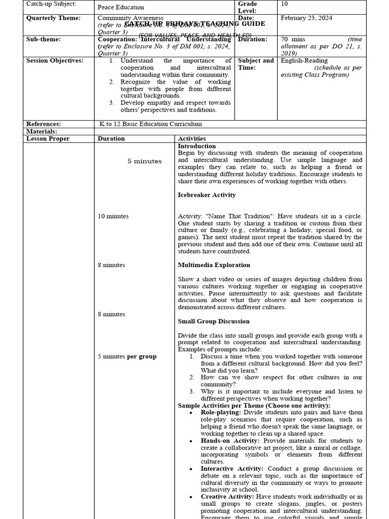 Grade 10 VALUES EDUCATION | PDF