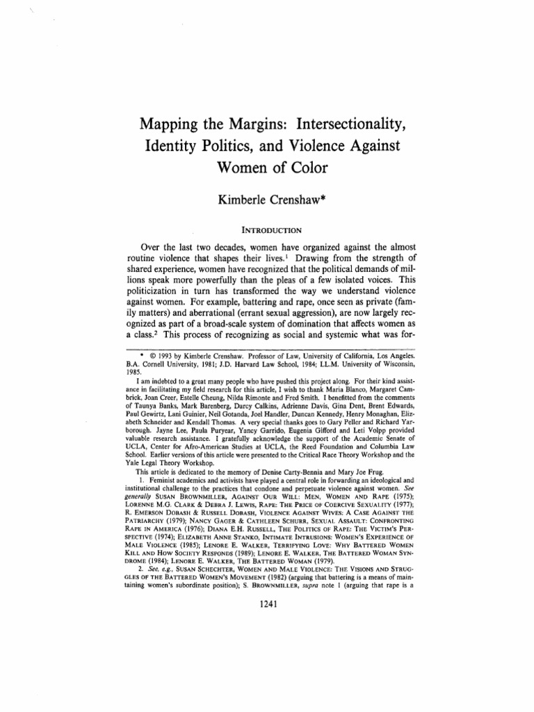 Kimberle crenshaw mapping the margins pdf