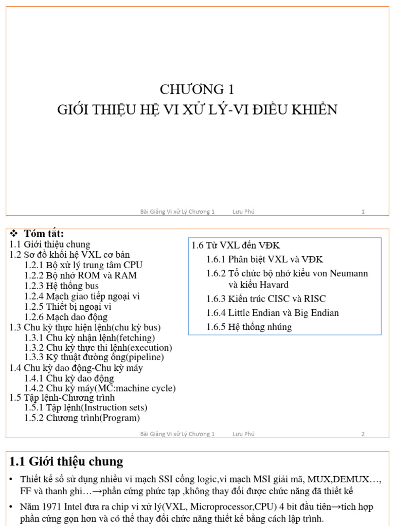 Chuong 1 - Gioi Thieu He VXL-VĐK | PDF