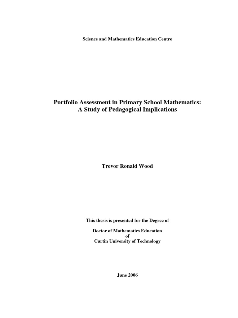 Portfolio assessment in primary school mathematics download free pdf