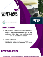 Hypothesis - Scope and Limitation