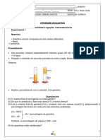 Atividade Avaliativa Polaridade e Ligações Intermoleculares Experimento 1 Materiais