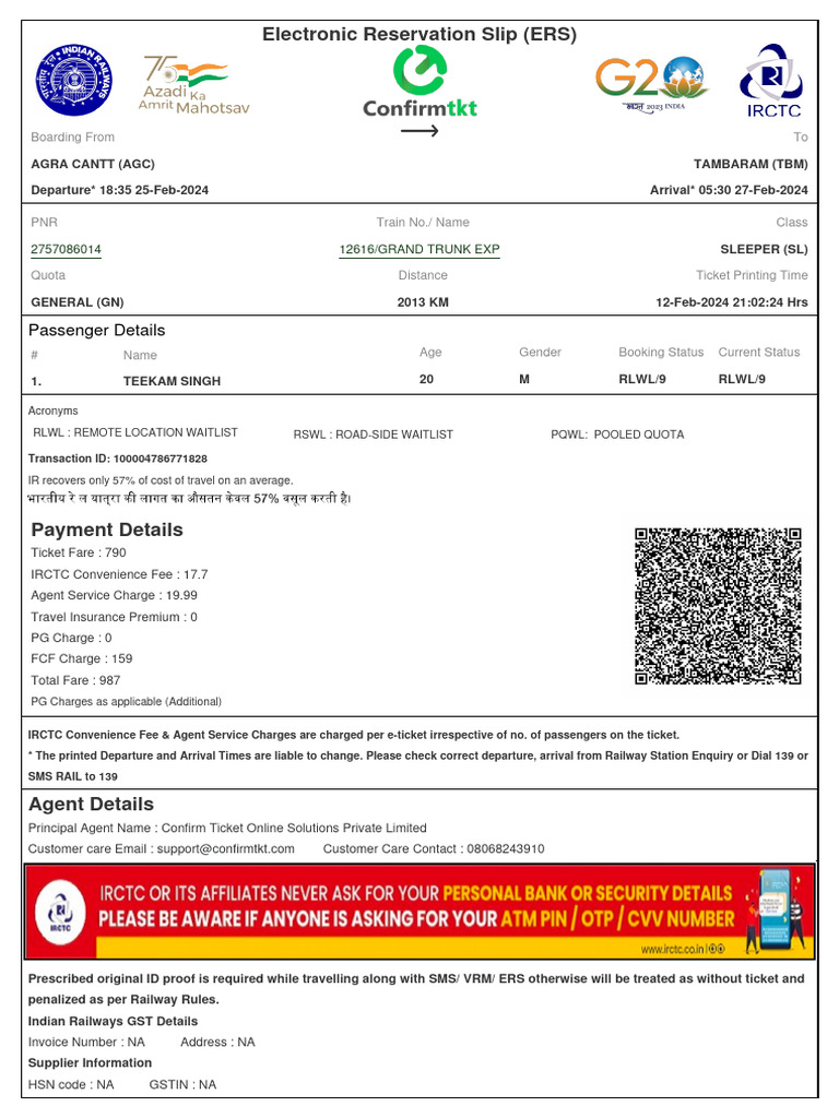 Train Ticket TK444058139b27 | PDF | Identity Document