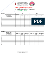 Log Sheet Student Teacher