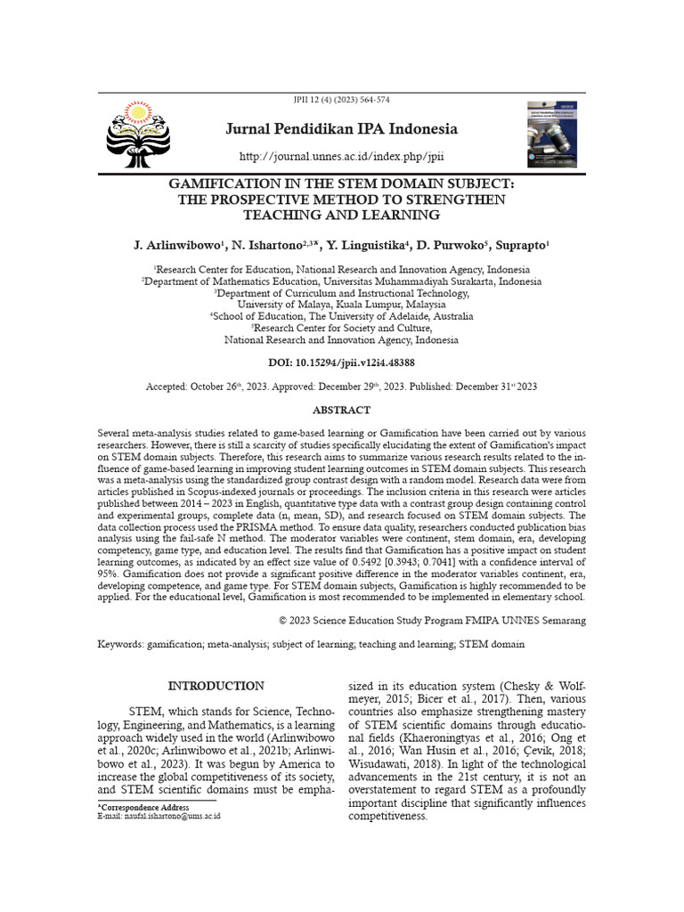 Literatur review tentang gamifikation dan stem pdf meta analysis