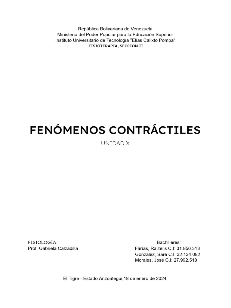 Efecto Treppe y Contracción Muscular | PDF | Contracción muscular ...