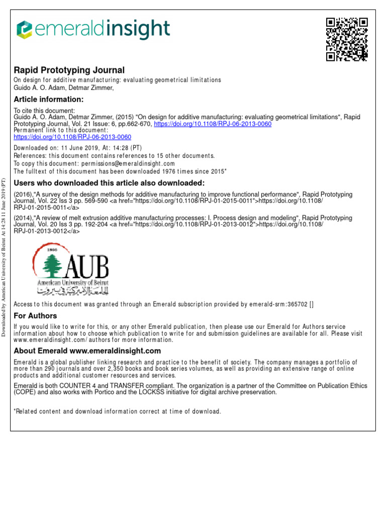 Design Rules for Additive Manufacturing | PDF | 3 D Printing | Physical ...