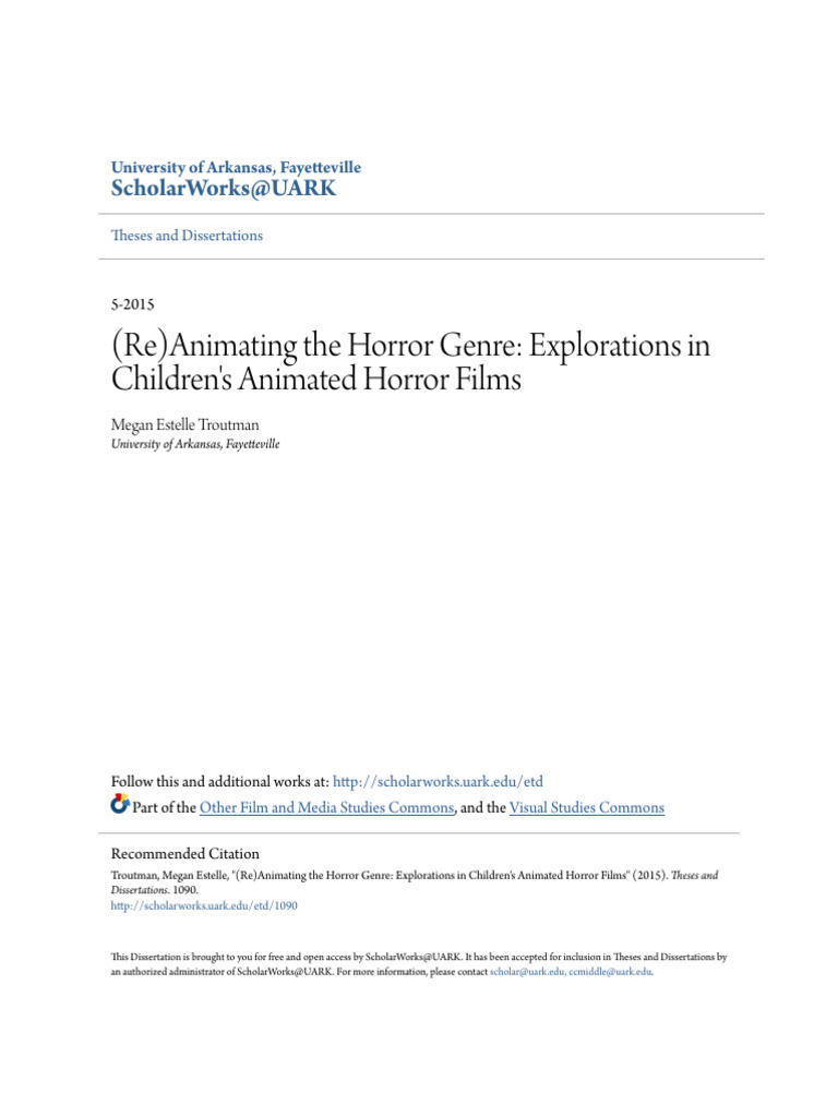 Children's Animated Horror Films Thesis | PDF | Horror Films | Thesis