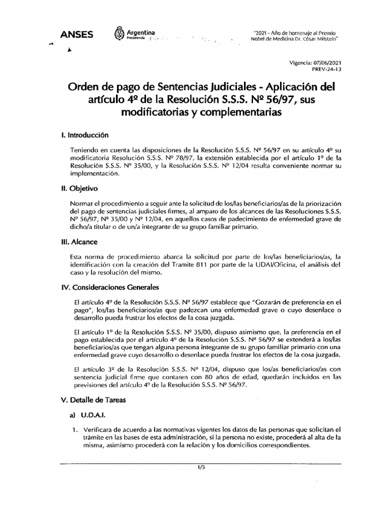 Prev 24-13 Orden de Pago de Sentencias Judiciales - Aplicacion Del Art