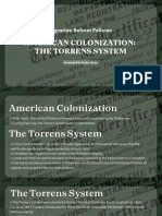 American Colonization The Torrens System