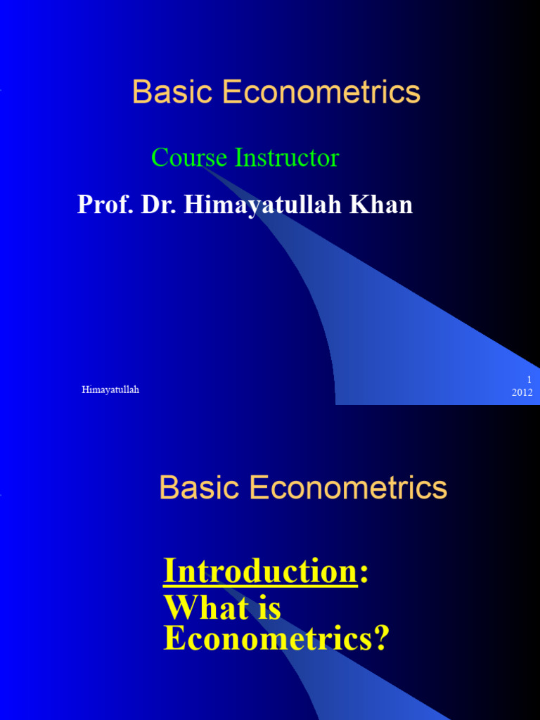 1basic Econometrics Introduction Week I | PDF | Econometrics ...