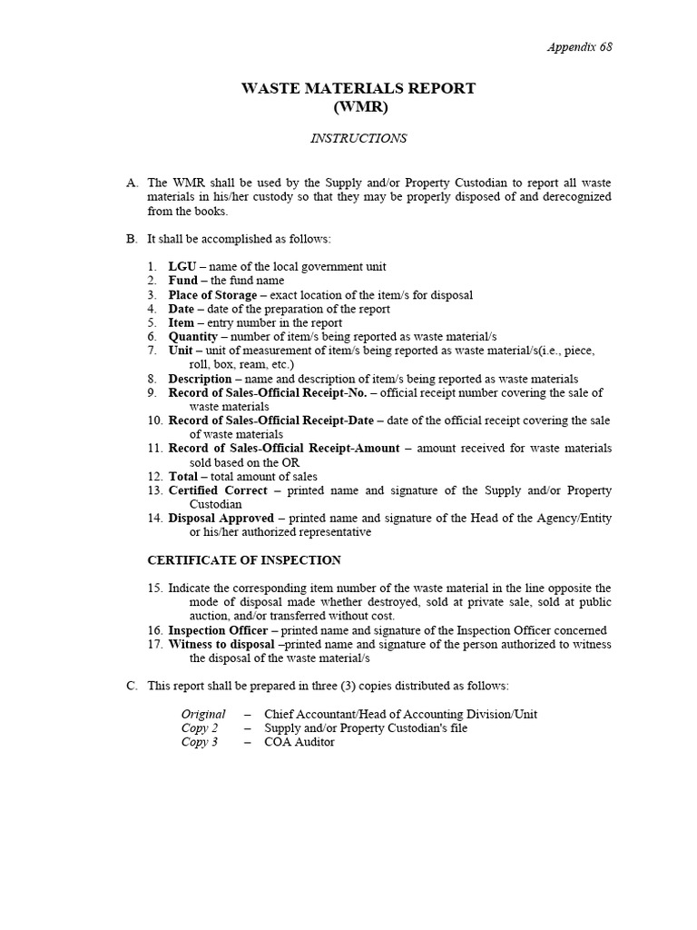 Waste Materials Report Guidelines | PDF | Law