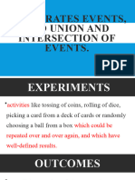 Illustrates Events and Union and Intersection of