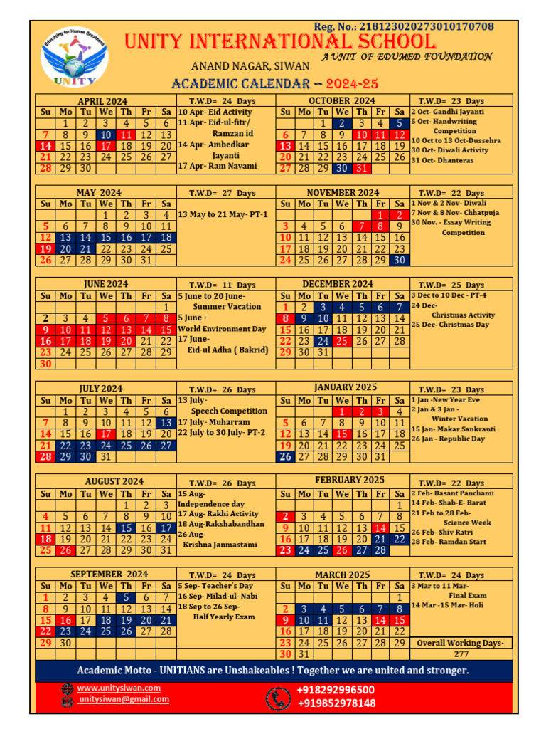 Academic Calendar 2024-25 Overview | PDF | Hindu Worship | Religious ...
