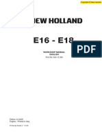 New Holland E16, E18 Mini Crawler Excavators Service Repair Workshop Manual