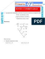 Ejercicios de Operaciones Combinadas para Cuarto de Primaria