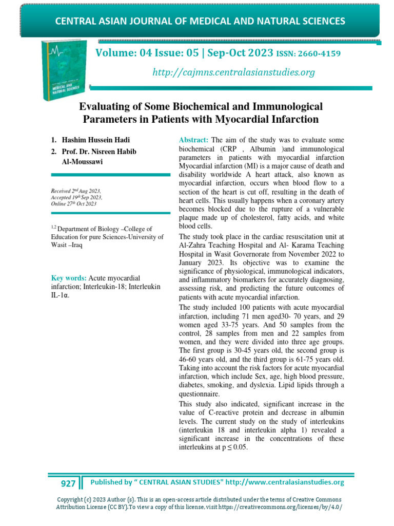 Evaluating of Some Biochemical and Immunological Parameters in Patients ...