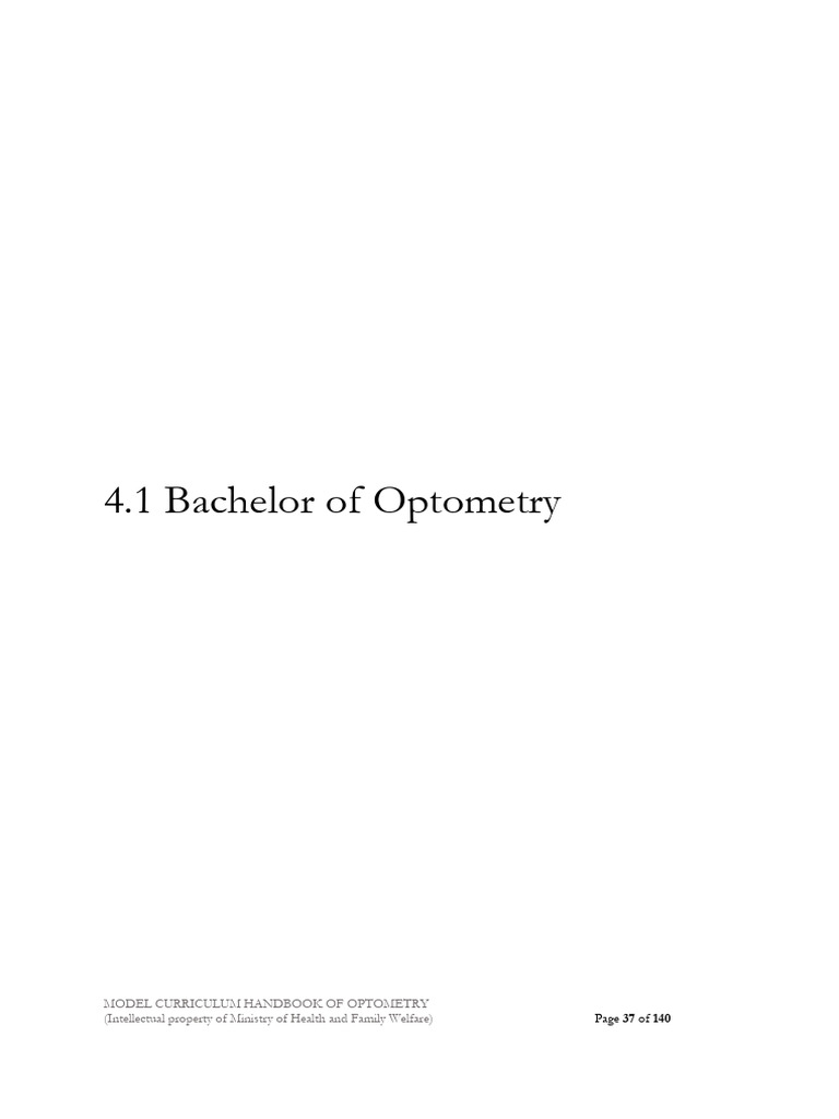 Bachelor of Optometry Curriculum Guide | PDF | Optometry | Anatomy