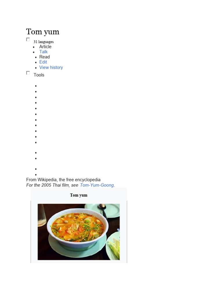 Tom Yum Uses and Hazards | PDF