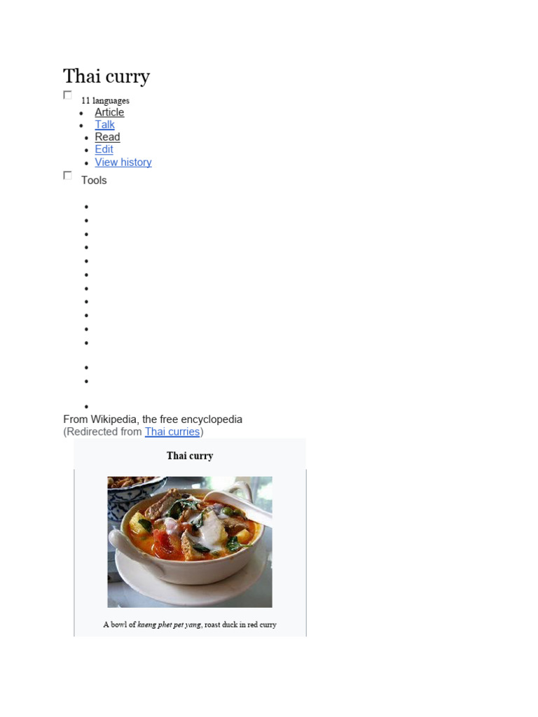 Thai Curry: Ingredients and Types | PDF | Curry | Food Ingredients