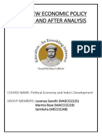 Research Paper - 1991 New Economic Policy Before and After Analysis