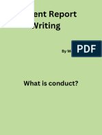 Conduct Report Writing