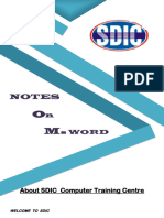 Ms Word NOTES