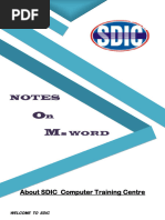 Ms Word NOTES