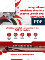 Laws For Integration in TVET Curriculum