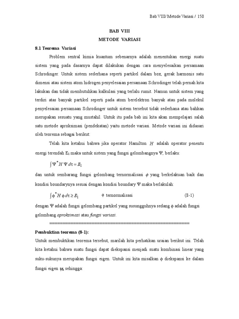 Bab 8 Metode Variasi | PDF