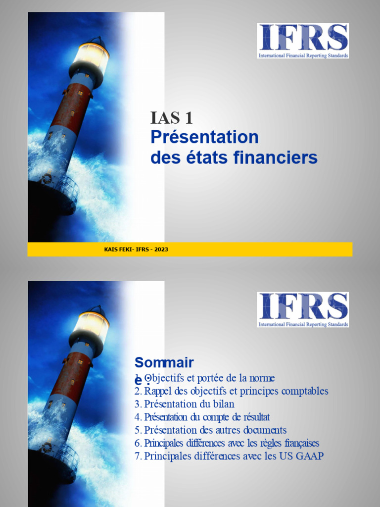 Présentation des états financiers IAS 1 | PDF | Normes internationales ...