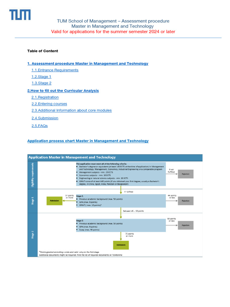 TUM MMT Admission Process Overview | PDF | Academic Degree | Bachelor's ...
