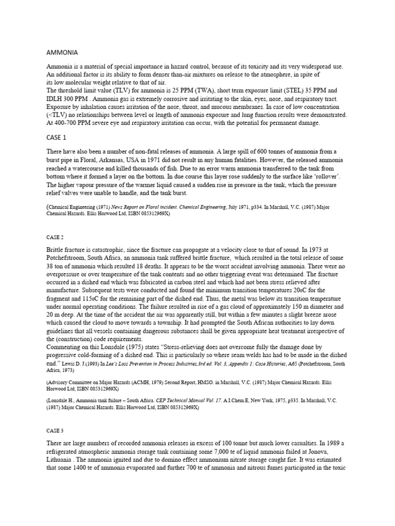 Ammonia Pdf Ammonia Chemical Substances