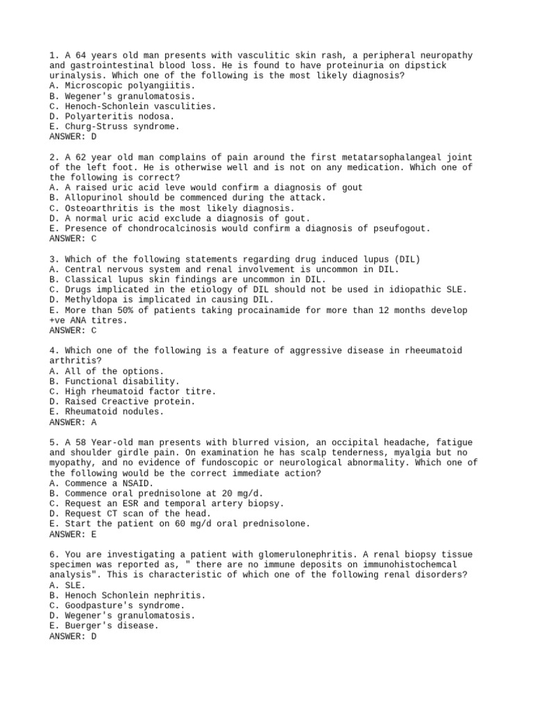 Key Diagnoses in Rheumatology Cases | PDF | Rheumatoid Arthritis ...