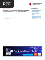 Microscopic Geometrical Structure Analysis of 2D and 2.5D Fabrics Based On A Simple Predictive Model