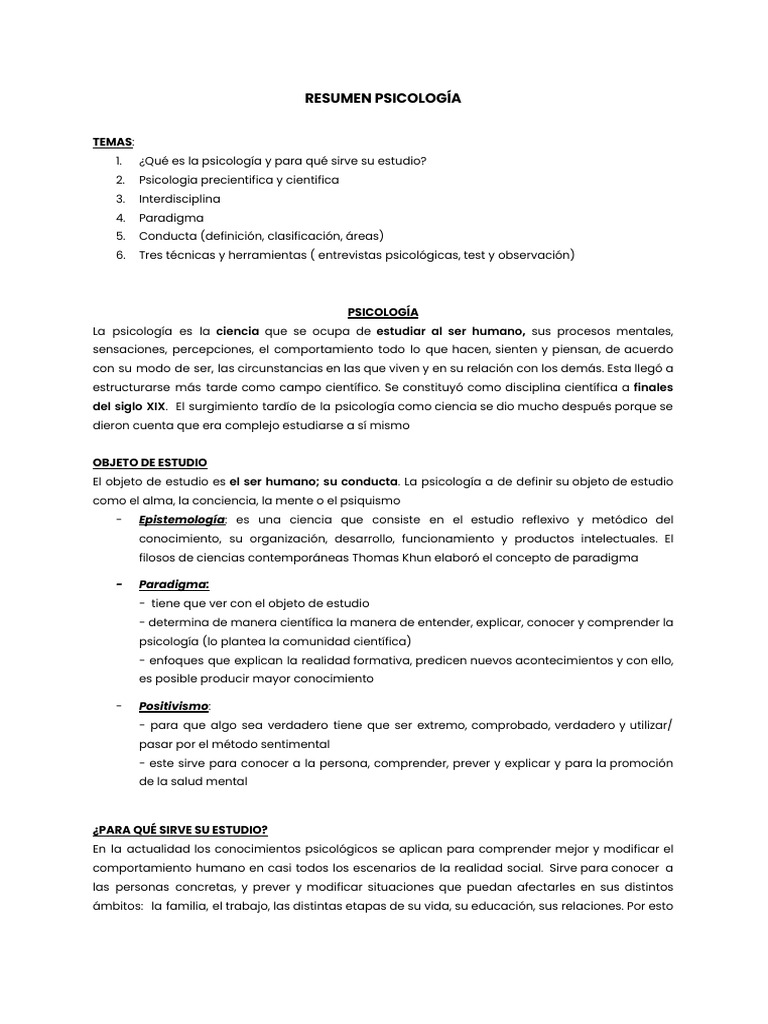 Fundamentos y Aplicaciones de la Psicología | PDF | Sicología ...