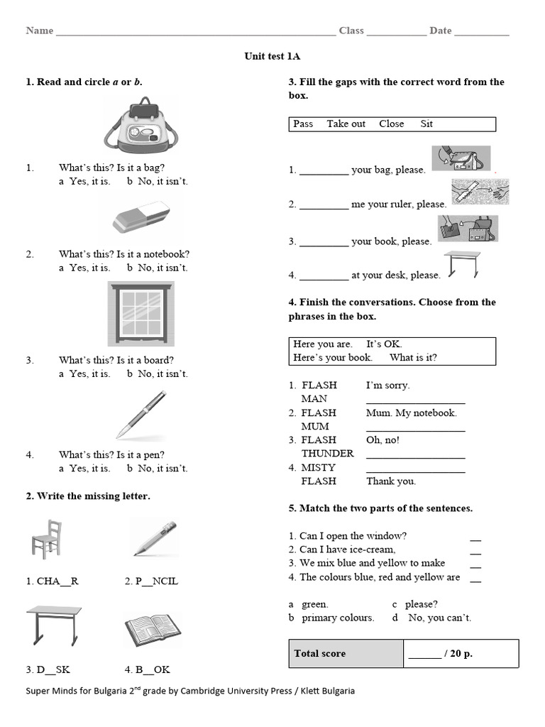 Super Minds 2 Kl Unit Test 1 A Pdf