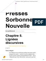 Les Prédiscours - Chapitre 5. Lignées Discursives - Presses Sorbonne Nouvelle